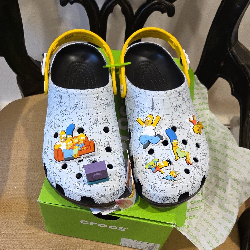 Crocs The Simpsons Cartoon Slides Men's 11